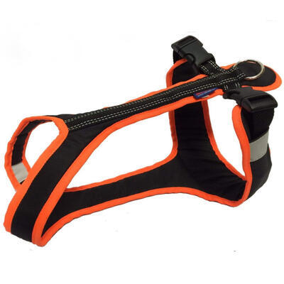 Postroj SHORT černo-neon oranžový XL, XL - 1