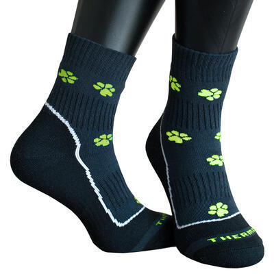 Ponožky TLAPKY thermo černo-zelené 39-42, 39-42