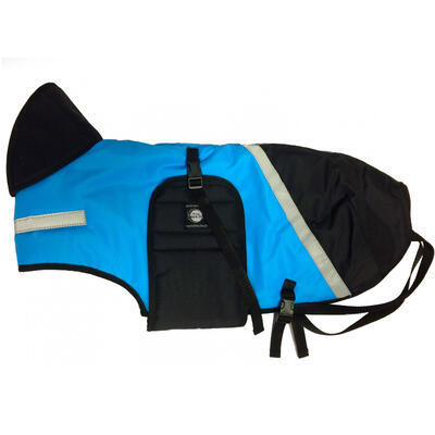Zimní vesta dvoubarevná černo-tyrkysová 20 cm, 20 cm - 1