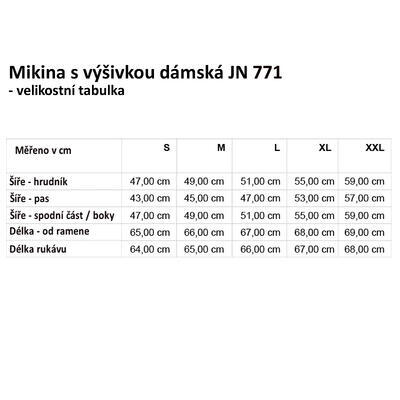 Mikina dámská 771 s výšivkou růžová/antracit XL, PINK XL - 4
